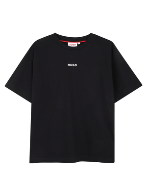 Hugo Kids black T-shirt with logo on the front