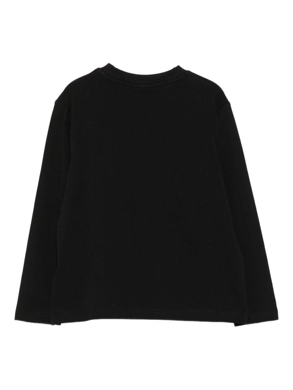 T-shirt per bambino Hugo Kids nera con placca con logo - Rubino Kids