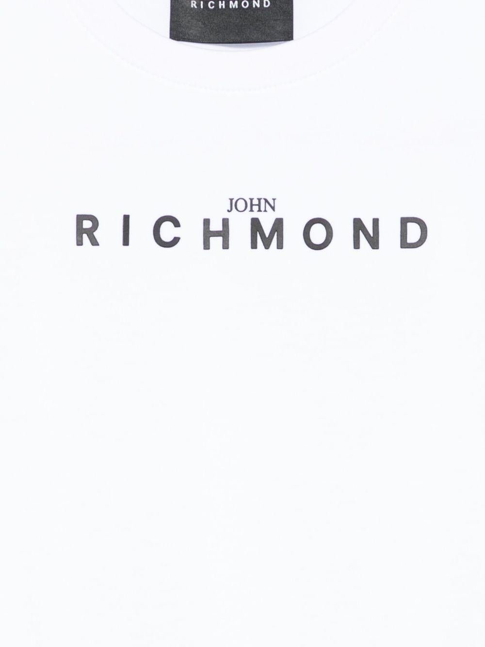 T-shirt per bambino John Richmond Junior bianco con dettaglio logo - Rubino Kids