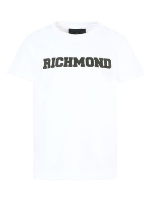 John Richmond Junior White T-Shirt with Logo Print