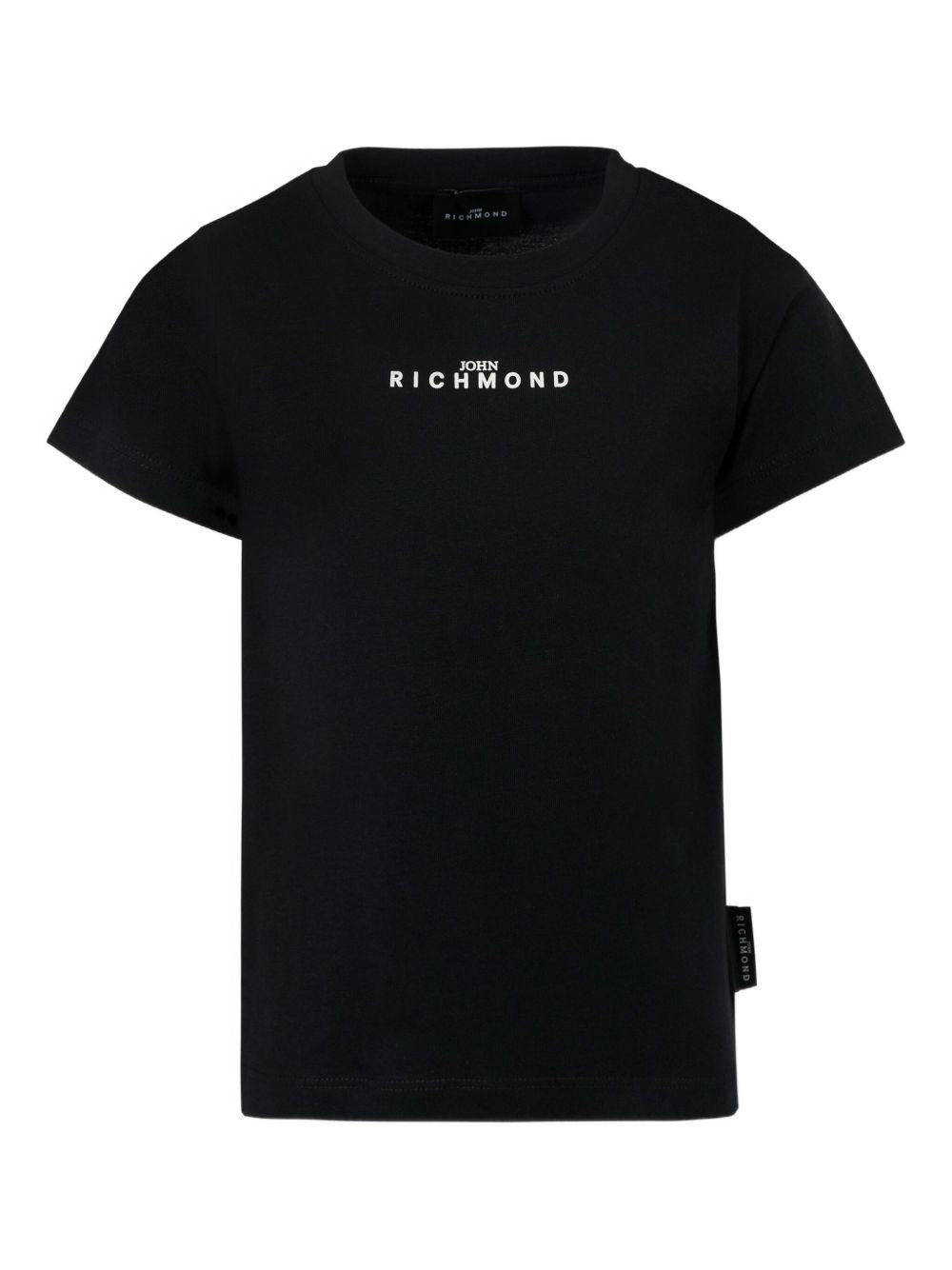 T-shirt per bambino John Richmond Junior nera con logo - Rubino Kids