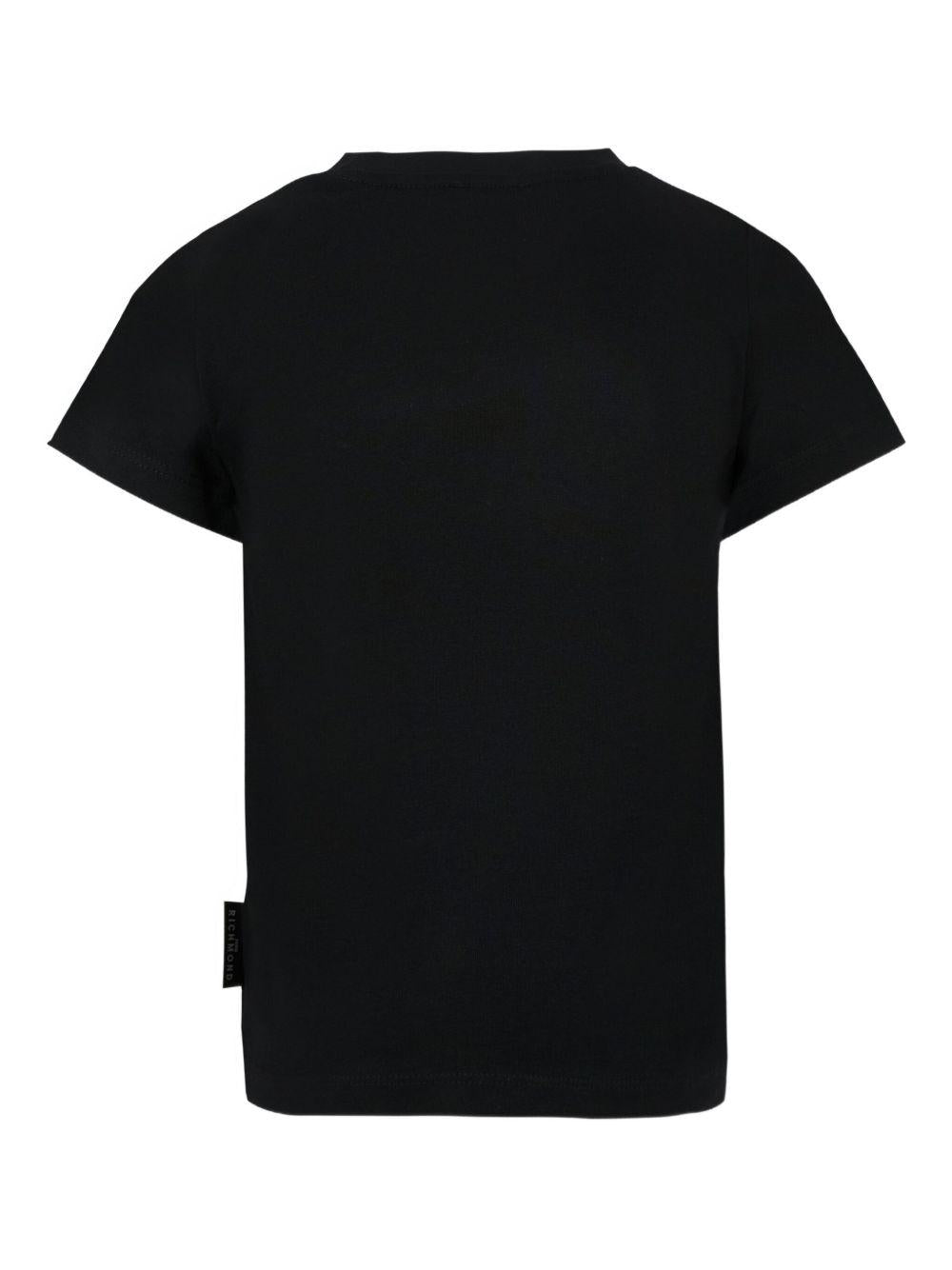 T-shirt per bambino John Richmond Junior nera con logo - Rubino Kids
