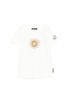 T-shirt per bambino Just Cavalli Kids bianca con dettaglio sole - Rubino Kids