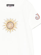 T-shirt per bambino Just Cavalli Kids bianca con dettaglio sole - Rubino Kids