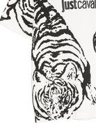 T-shirt per bambino Just Cavalli Kids bianca e nera con stampa grafica tigre - Rubino Kids