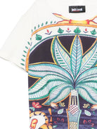 T-shirt per bambino Just Cavalli Kids bianco con stampa grafica - Rubino Kids