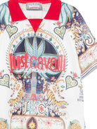 T-shirt per bambino Just Cavalli Kids bianco con stampa tigrata - Rubino Kids