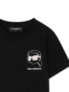T-shirt per bambino Karl Lagerfeld Kids nera con stampa stile cartoon - Rubino Kids