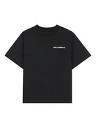 T-shirt per bambino Karl Lagerfeld Kids nero con stampa sul retro - Rubino Kids