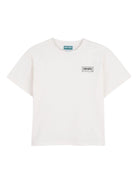 T-shirt per bambino Kenzo Kids bianca con dettaglio logo - Rubino Kids