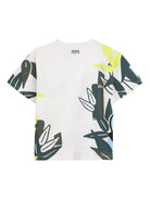 T-shirt per bambino Kenzo Kids bianca con stampa grafica elefante - Rubino Kids