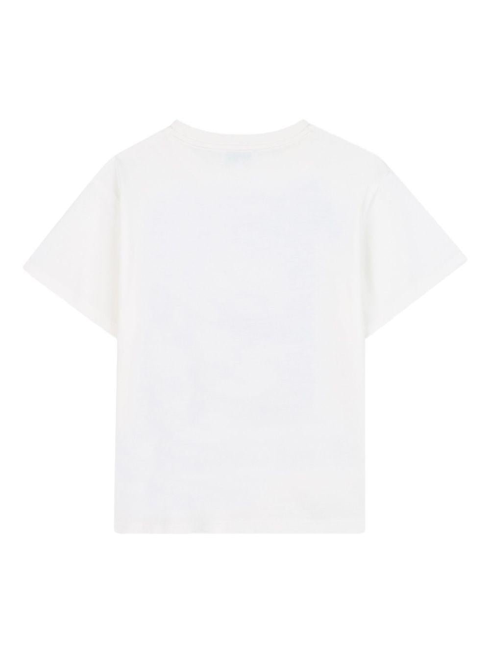 T-shirt per bambino Kenzo Kids bianca con stampa grafica - Rubino Kids
