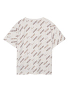 T-shirt per bambino Kenzo Kids bianca con stampa logo all - over - Rubino Kids