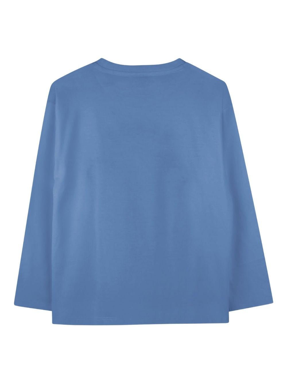 T-shirt per bambino Kenzo Kids blu con stampa grafica - Rubino Kids