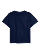 T-shirt per bambino Kenzo Kids blu con stampa logo - Rubino Kids