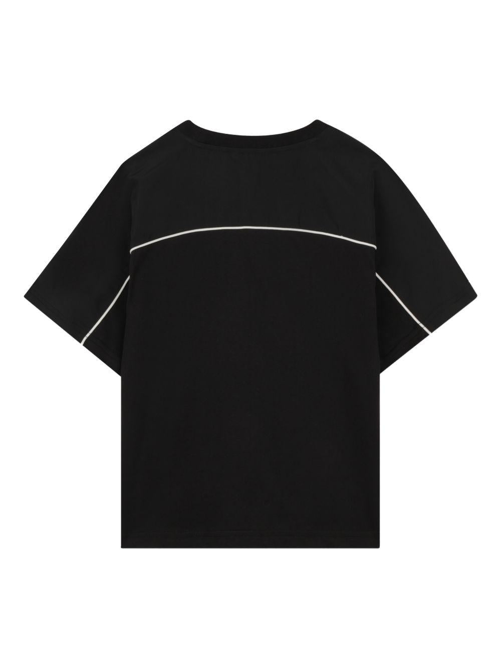 T-shirt per bambino Kenzo Kids nero con dettaglio sulle spalle - Rubino Kids