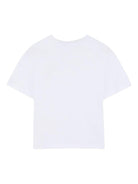 T-shirt per bambino Lanvin Enfant bianca con logo ricamato - Rubino Kids