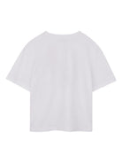 T-shirt per bambino Lanvin Enfant bianca con stampa sneakers - Rubino Kids