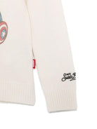 T-shirt per bambino MC2 Saint Barth Kids x Marvel bianca con stampa grafica Avengers - Rubino Kids