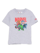 T-shirt per bambino MC2 Saint Barth Kids x Marvel grigio con stampa Avengers - Rubino Kids