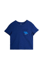 T-shirt per bambino Mini Rodini blu con ricamo pianeta - Rubino Kids