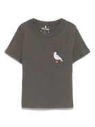 T-shirt per bambino Mini Rodini nero con ricamo gabbiano - Rubino Kids