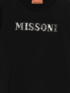 T-shirt per bambino Missoni Kids nera con logo sul davanti - Rubino Kids