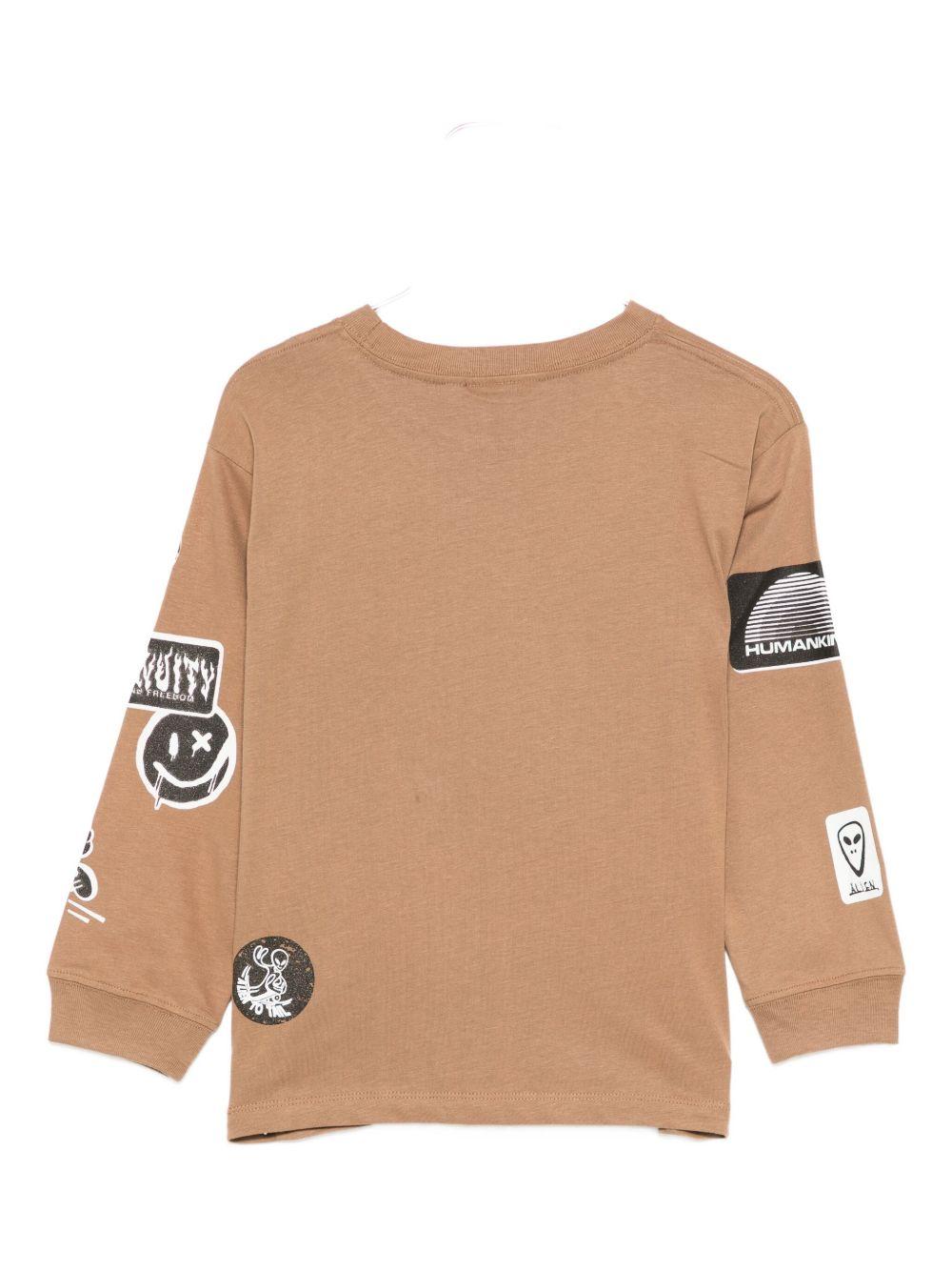 T-shirt per bambino Molo beige con applicazioni all - over - Rubino Kids