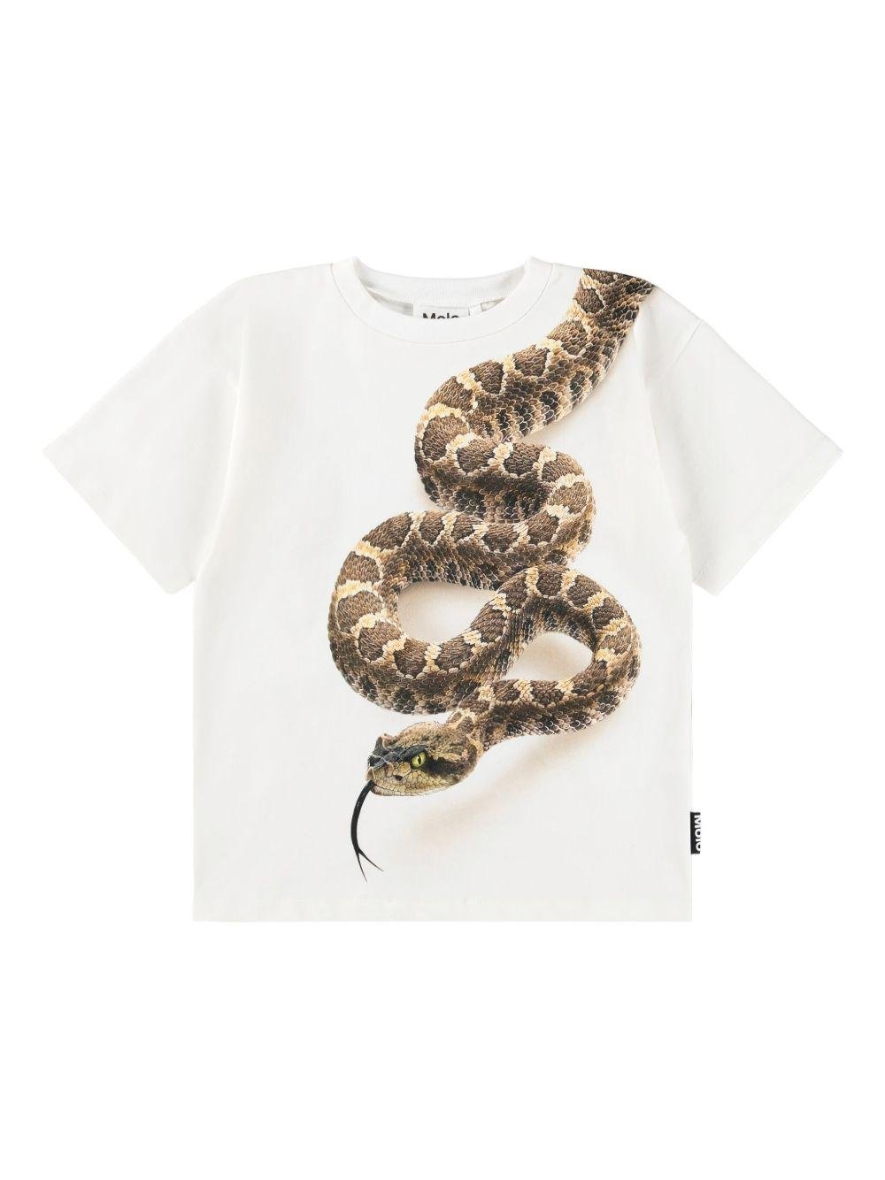 T-shirt per bambino Molo bianca con stampa serpente - Rubino Kids