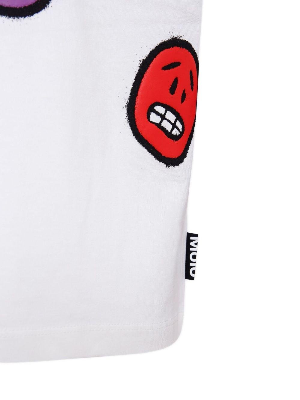 T-shirt per bambino Molo bianca Riley con stampa smiley multicolor - Rubino Kids