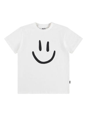 T-shirt per bambino Molo bianco in jersey con stampa smile