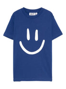 T-shirt per bambino Molo blu con stampa faccina sorridente - Rubino Kids