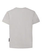 T-shirt per bambino Molo grigia Roxo con stampa fotografica gatto e targhetta con logo - Rubino Kids