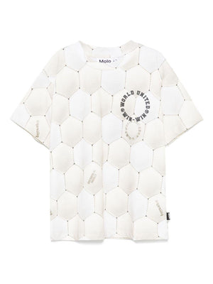 T-shirt per bambino Molo Riley beige con stampa all-over