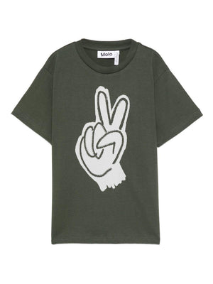 Molo Green Peace Symbol T-Shirt for Kids