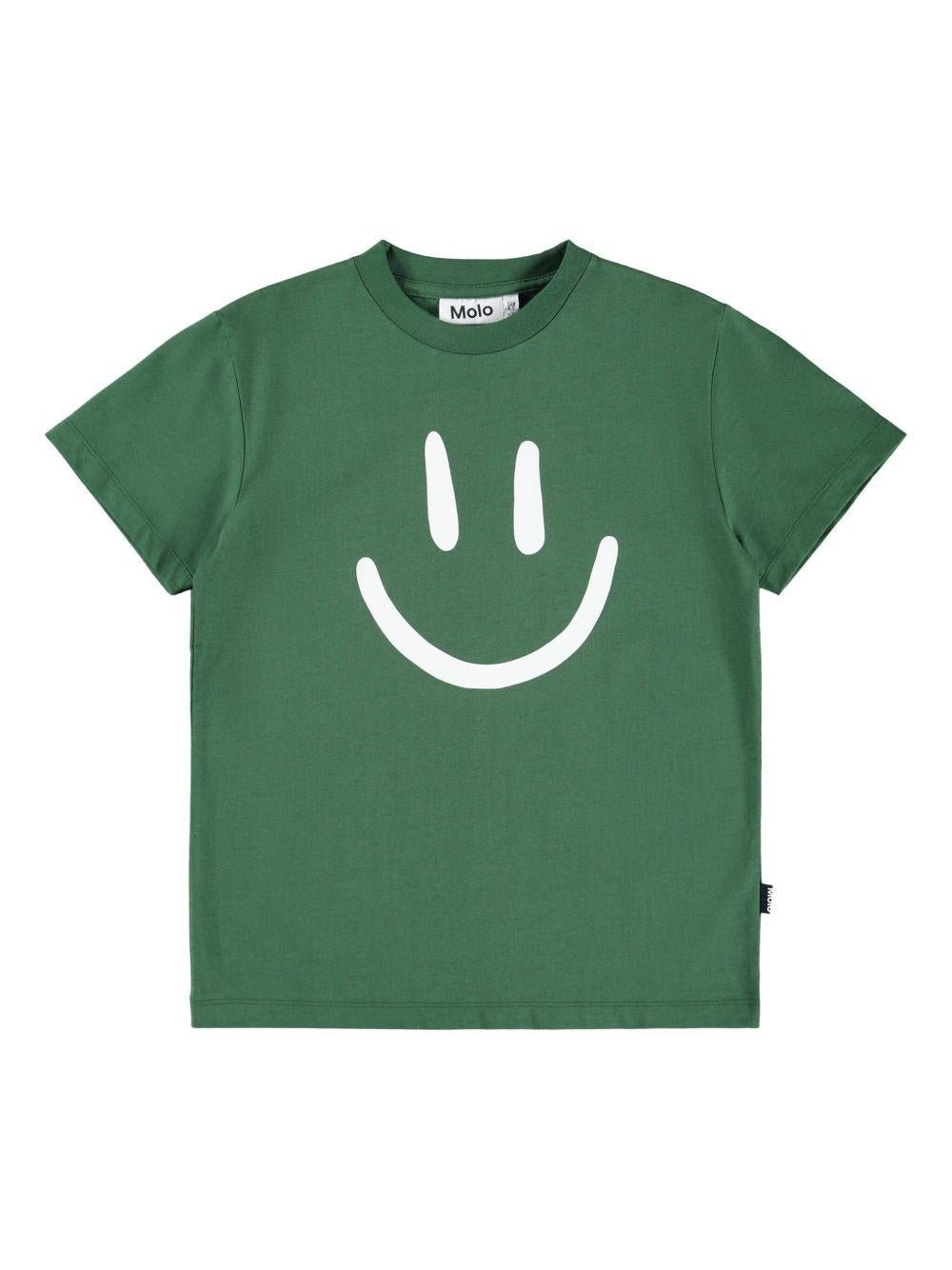T-shirt per bambino Molo verde con stampa sul davanti - Rubino Kids