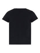 T-shirt per bambino Moncler Enfant nera con logo goffrato - Rubino Kids