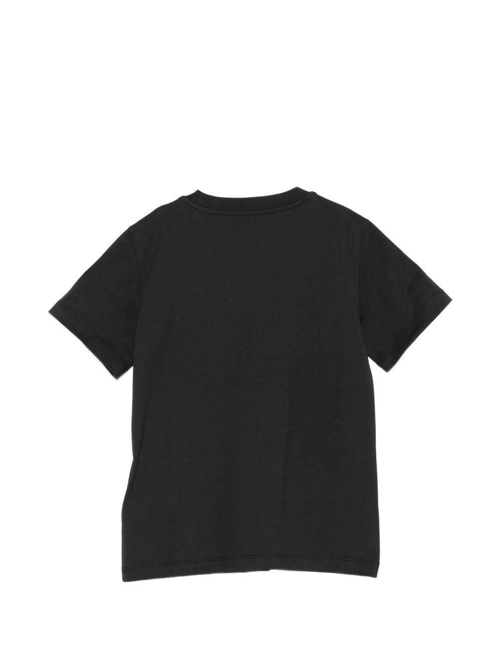 T-shirt per bambino Moncler Enfant nera con stampa logo - Rubino Kids