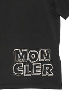 T-shirt per bambino Moncler Enfant nera con stampa logo - Rubino Kids