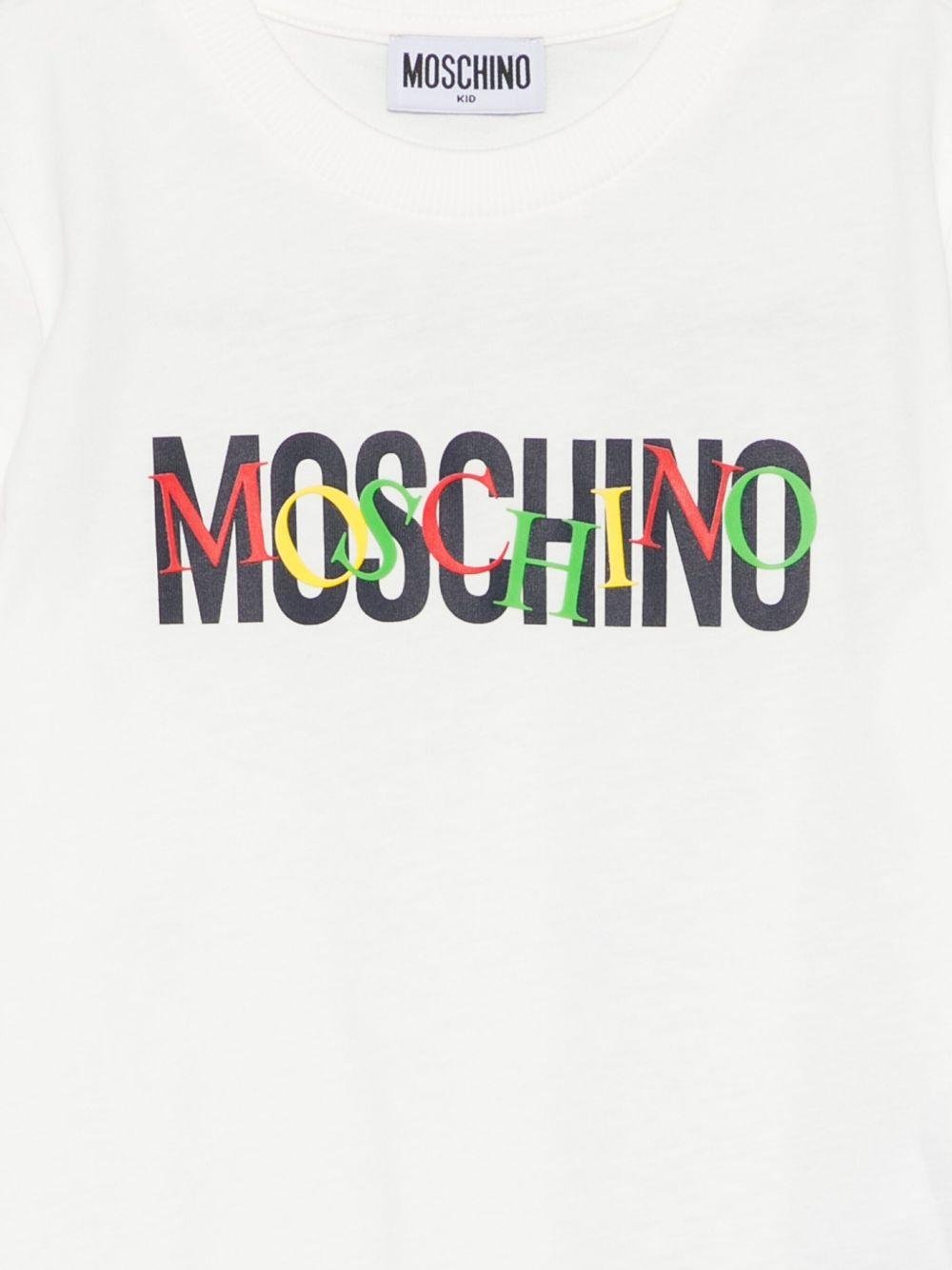 T-shirt per bambino Moschino Kids bianco con stampa grafica - Rubino Kids