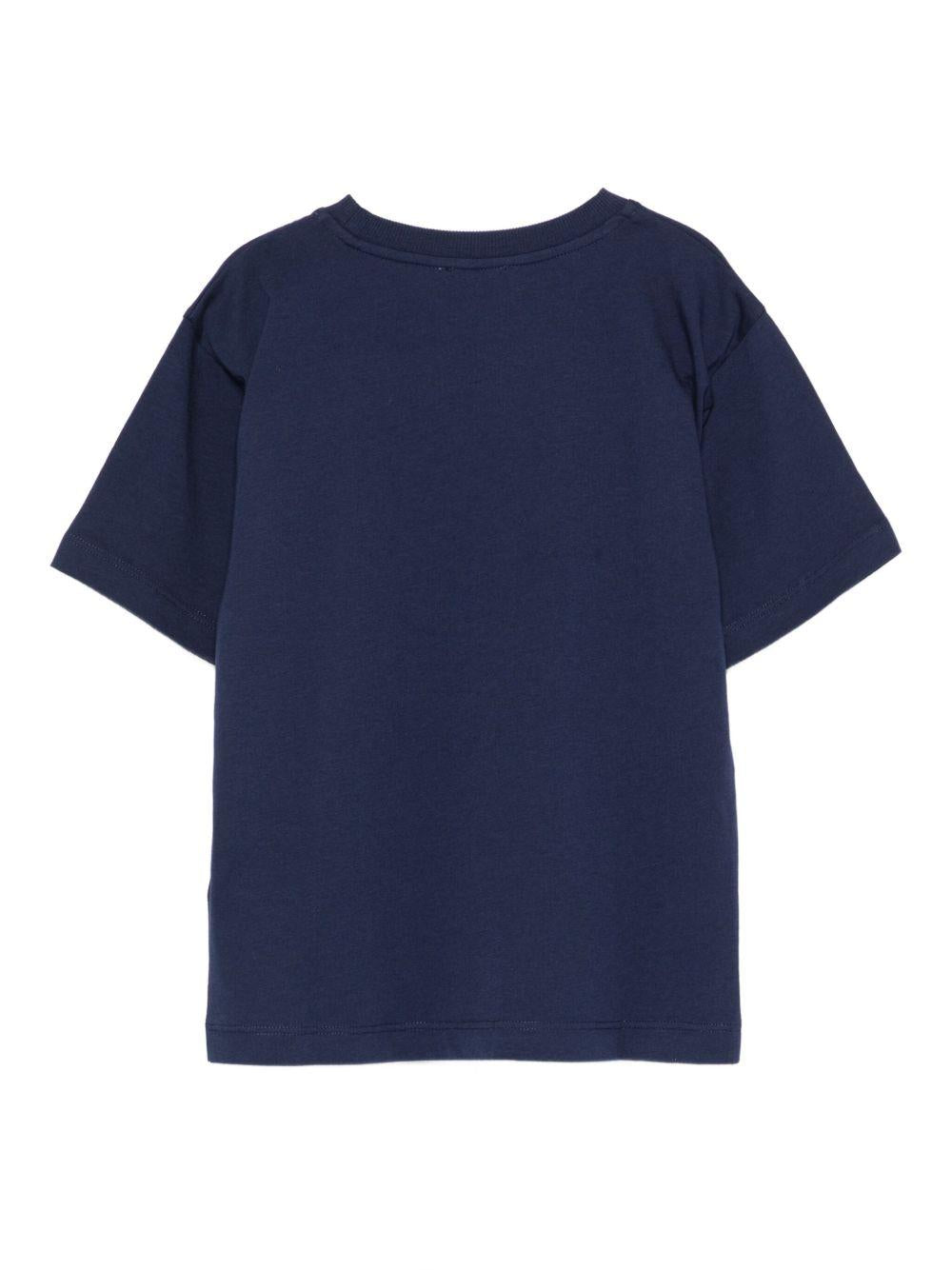 T-shirt per bambino Moschino Kids blu con stampa grafica - Rubino Kids
