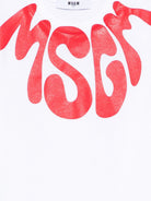 T-shirt per bambino MSGM Kids bianca con stampa grafica - Rubino Kids