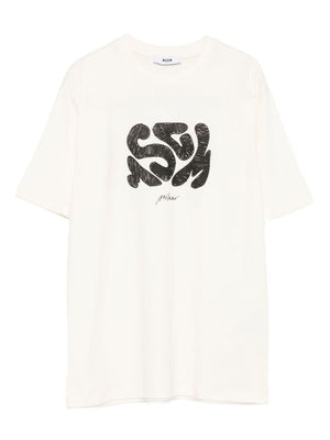 MSGM Kids white T-shirt with graphic print