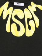 T-shirt per bambino MSGM Kids nera con stampa grafica - Rubino Kids