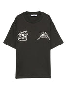 T-shirt per bambino MSGM Kids nera con stampa grafica sul davanti - Rubino Kids