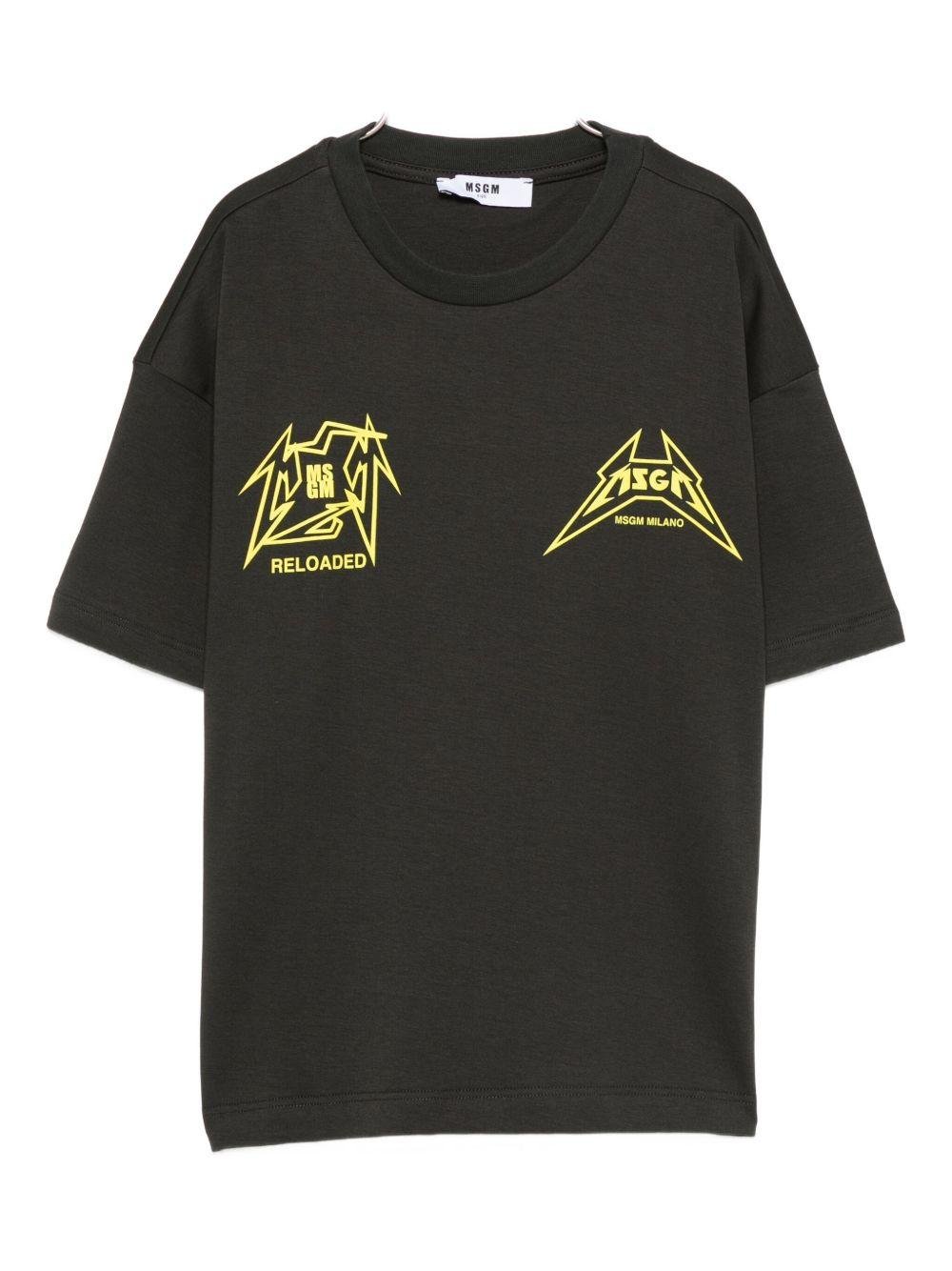 T-shirt per bambino MSGM Kids nero con stampa grafica - Rubino Kids