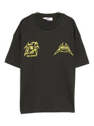 T-shirt per bambino MSGM Kids nero con stampa grafica - Rubino Kids