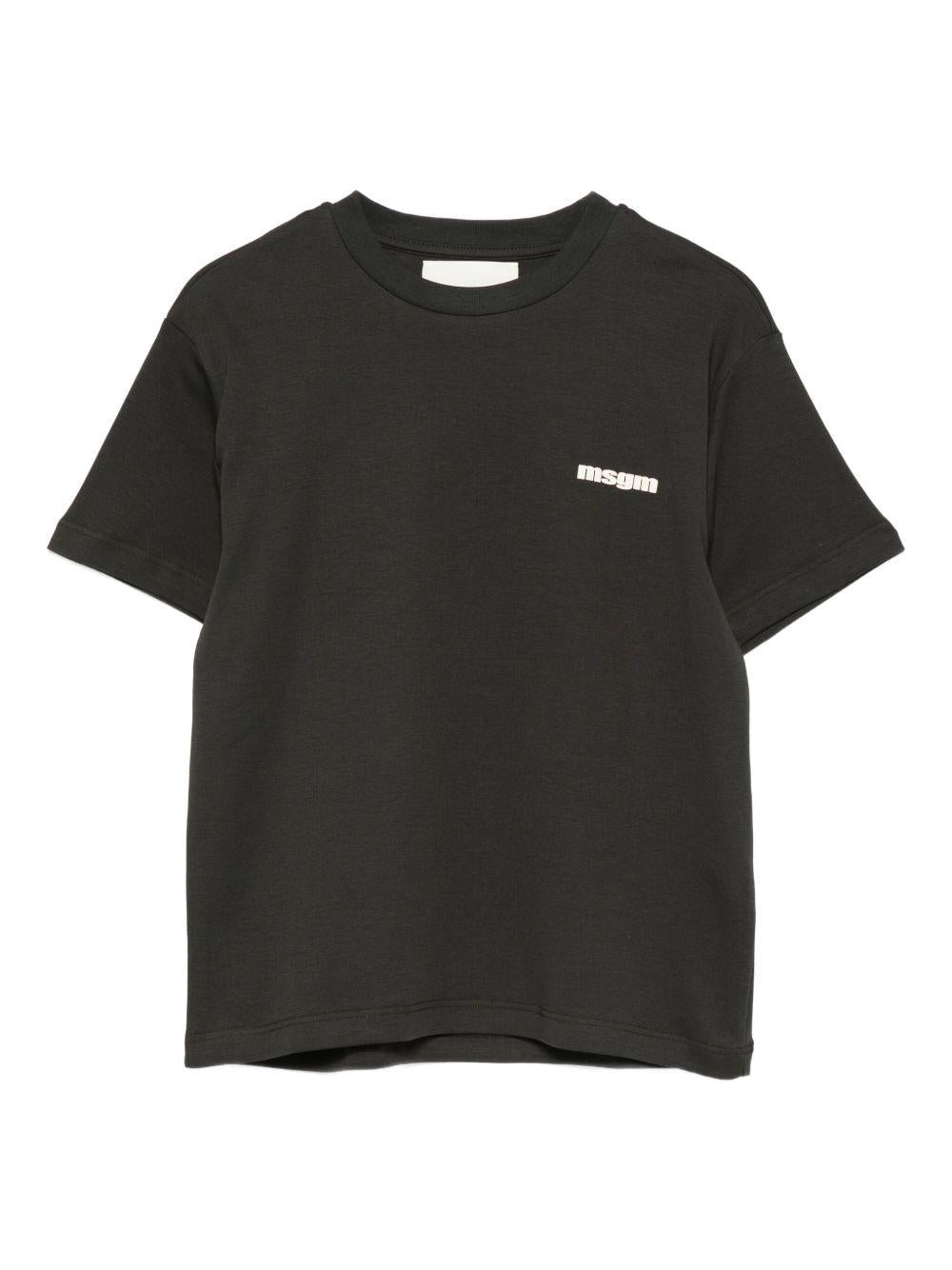 T-shirt per bambino MSGM Kids nero con stampa logo - Rubino Kids