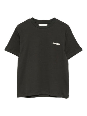 MSGM Kids black T-shirt with logo print