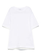 T-shirt per bambino Paolo Pecora Kids bianco con design a strati - Rubino Kids